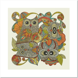 4 little owls Posters and Art